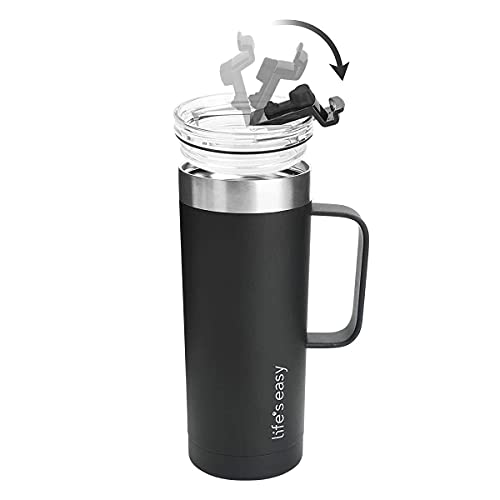 Replacement Lid for Life's Easy 20 oz Mug Only - Splash-Proof, Leak-Proof, Spill-Proof - Screw-in Design (Lid Only)