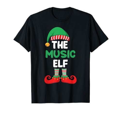 The Music Elf Shirt Funny Christmas for Musician Band Top T-Shirt