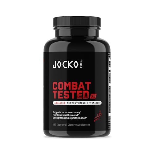 Jocko Fuel Test Booster for Men - Natural Endurance, Stamina, & Strength Booster - Muscle Builder for Men & Nitric Oxide Support with Ginger Root, Shilajit, & Tongkat Ali, 120ct (30 Servings)