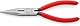 KNIPEX Flachrundzange mit Schneide (Radiozange) mit Kunststoff überzogen schwarz atramentiert 160 mm, 25 01 160