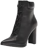 Steve Madden Women's Illisa Ankle Boot, Black Leather, 8.5