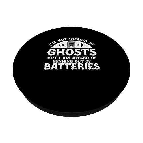 Paranormal Investigator Not Afraid Of Ghosts Ghost Hunting PopSockets Swappable PopGrip, Black - Image 2