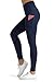 Pau1Hami1ton Leggins Mujer, Mallas Fitness Push Up Pantalones Deporte Running Yoga GP-10(Navy,S)