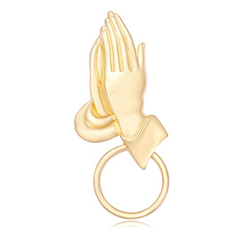 Image of Christian Jewelry Praying Hands Magnetic Badge Eyeglass Holder Brooch Hand Brooch