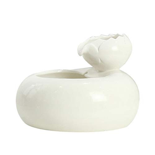 1300ML Water Fountain for Dogs and Cats, Ceramic Water Dispenser, Pet Automatic Drinker, Safe Pet Supplies (Color : White)