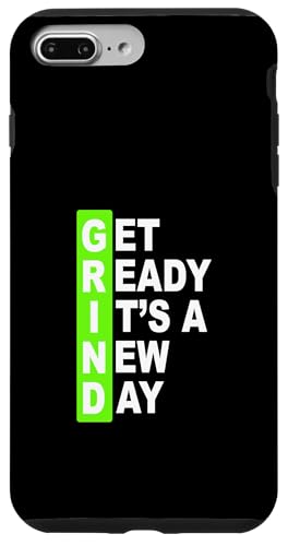 Green Get Ready It's A New Day - �O���C���h�O���[�� �X�}�z�P�[�X iPhone 7 Plus/8 Plus �p