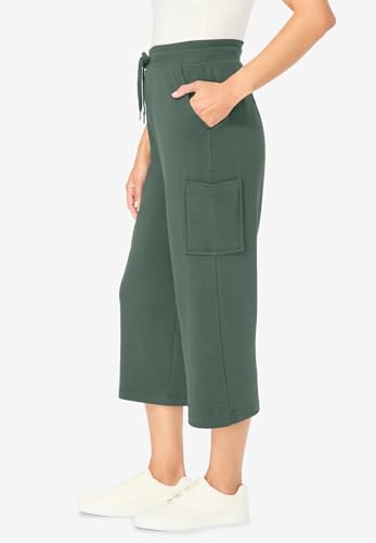 Woman Within Plus Size Petite Knit Cargo Capri - 22/24, Pine3