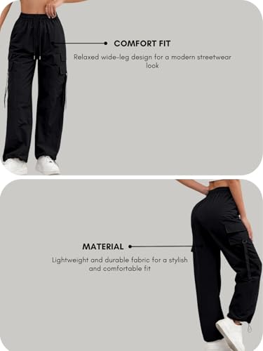Image of Leriya Fashion Cargo Pants For Woman | Trousers For Womans |High Waist PolyCotton Trouser for Women - Flared Parachute Pants with Side Pockets |Womens Cargo Pant | Track Pant For Womans |Elegant for College & Events (Available in Plus Size)