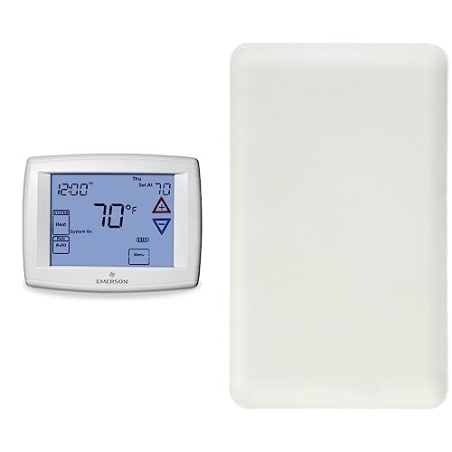 Image of White Rodgers Emerson 1F95-1277 Touchscreen 7-Day Programmable Thermostat, White & Emerson Thermostats F145-1328 Indoor Remote Sensor