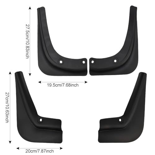 Image of JSCARLIFE Mud Flaps Kit for T-esla Model 3 2017-2023 Premium Front Rear Set, Mud Flaps Splash Guards Mudguards Protective Fender 4pcs, Moulded Full Protection Set Splash Mud Guards