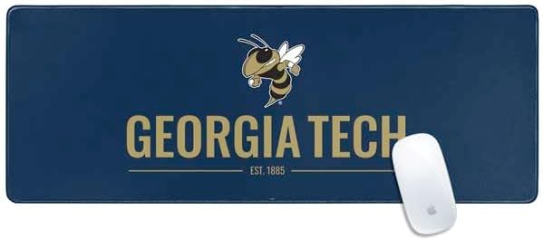 Skinit Large Gaming Mouse Pad - Officially Licensed Georgia Tech Est 1885 Design with Stitched Edges, Waterproof, Non-Slip Rubber Base, Desk Mat for Keyboard & Mouse, 31.5" x 11.8" inches