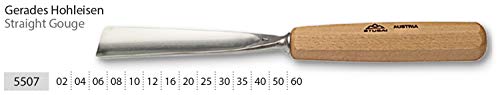Stubai 550740 Type 7 Long/Polished Wood Carving Chisel, Grey/Beige, 40 mm - Image 3