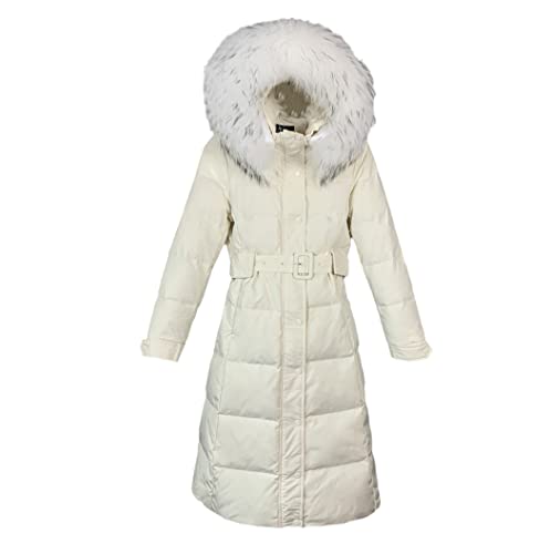 Doudoune duvet de canard femme manteau long anti-froid épais taille S ceinture