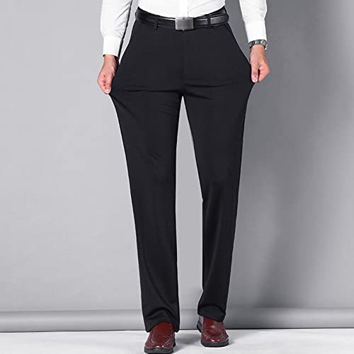Men's Classic Stylish Stretch Dress Pant Solid Color Slim Fit Skinny Comfort Suit Pant Casual Business Trousers2