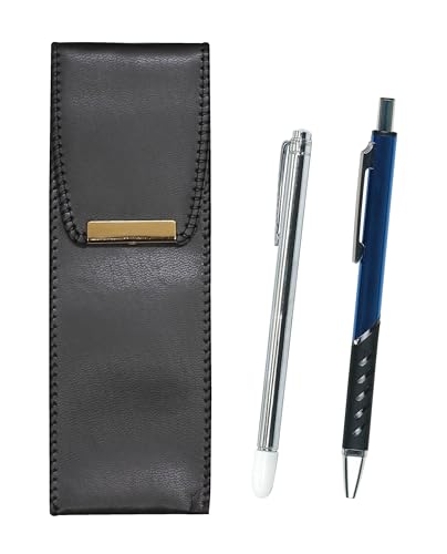 エコレザーペンケース 金属製指示棒とメタルカラーボールペン 青 BR-701S-SI2067BP-L