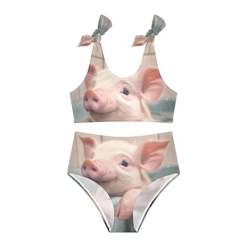 Cute Pig Cub in Tub Girls Bikini Sets 2 Piece Swimsuits Bathing Suit Swimwear3