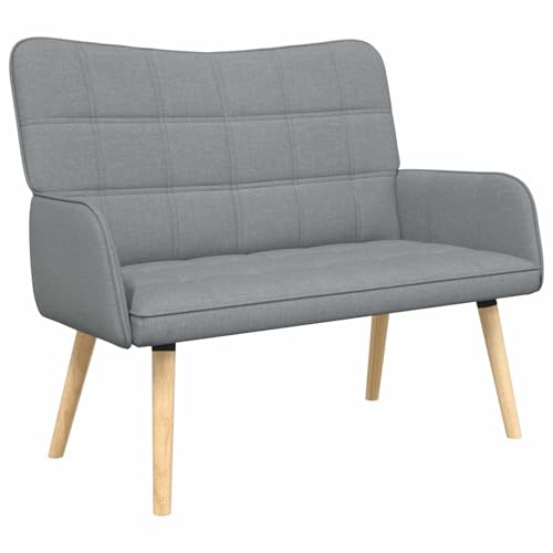 vidaXL Sofá de Dos Plazas Gris Claro 115 x 61 x 87 cm Tela, Sofá Amoroso contemporáneo, Asiento Moderno para tu Sala, cómodo y Compacto, Ideal para el hogar