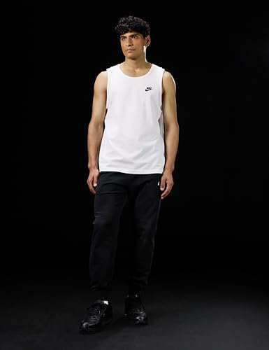 Nike M NSW Club - Tank Tank Top, Hombre, White/Black, 3XL