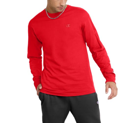 Image of Champion Men's Classic Long Sleeve T-Shirt, Standard Fit, C Logo, Available in Regular and Big & Tall