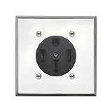 EDYCARX Nema 14-50 Outlet With Square Wall Plate, 50 Amp 125/250 Volt Receptacle, Flush Mounting for EV RV Oven Range and Stove, 3-Pole 4-Wire, Nema 14-50r With Plate