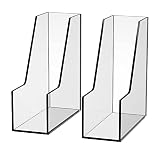 TONICE 2 Slot Clear Acrylic Office Magazine Holder File Holder Office File Organizer and Small Books