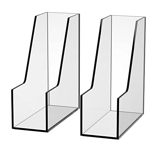 Tonice 2 Slot Clear Acrylic Office Magazine Holder File Holder Office File Organizer And Small Bookshelf For Kids #TOP5