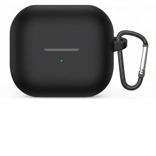 Capa Case Protetora Silicone compatível Galaxy Buds 3 Buds 3 Pro 2024 para Fone Ouvido Sem Fio Anti Choque Choque Resistente Case Capinha Protetor Estojo Carregador Keychain Chaveiro (Preto)
