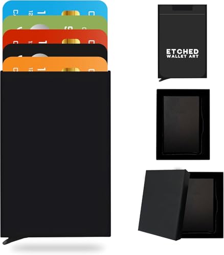 Fishing - Credit Card Holder for Men - Laser Engraved, Aluminum & RFID Blocking Card Holder - Holds up to 6-8 Cards, Durable & Stylish. A Great Men's Gift with Gift Box2