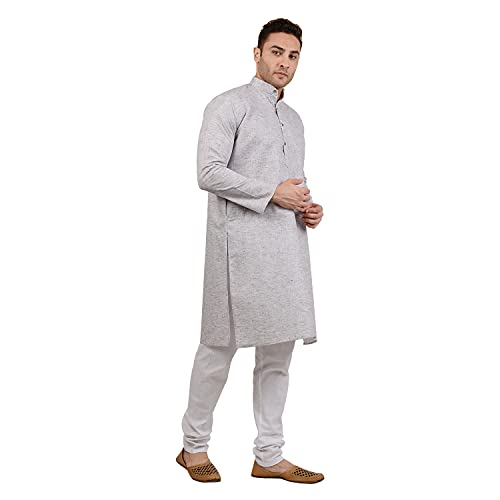 Image of Amazon Brand - Anarva Men's Pastel Linen Kurta Pyjama Set