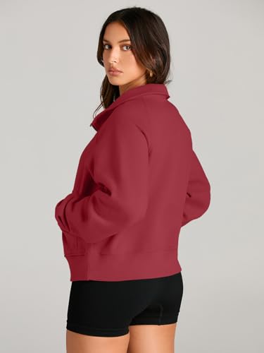 Image of AUTOMET Womens Sweatshirts Half Zip Cropped Pullover Fleece Quarter Zipper Hoodies 2026 Fall Fashion Outfits Clothes