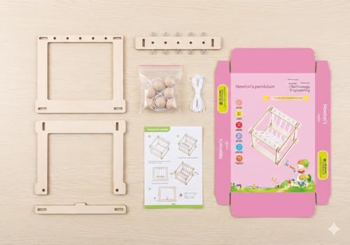 Image of Newton's Pendulum DIY Science Experiment Kit for Kids | STEM Educational Wooden Toy | Physics Learning Model | School Project & Gift for Boys & Girls (8+ Years) (Newton's Pendulum)