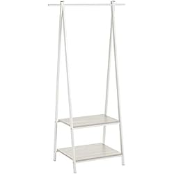 Perchero Tipi Blanco LOLAhome Perchero con Estante nórdico Blanco de Metal de Madera de 150x45x55 cm