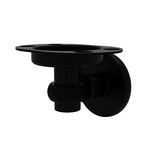 Limited Stock Allied Brass Continental Collection Twist Accents Tumbler Toothbrush Holder, Matte Black