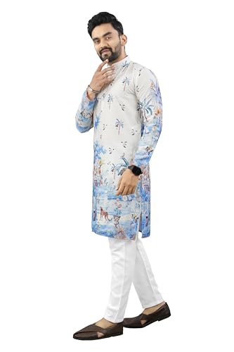 Image of Trustous Kurta Pyjamas set for Mens | Pyjamas with kurta PRINTED and classis look |KURTA Pyjamas SET