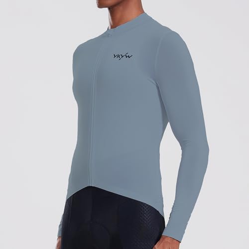 Image of YKYWBIKE Cycling Jersey Men Aero Race Fit, Road Bike Jersey Short Sleeved Moisture Wicking, Breathable,Zip Pocket,UPF50+