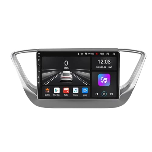 Navegación de Video del Automóvil para Hyundai Verna Solaris 2017 2018 Soporta Bluetooth, Control Volante, USB, WiFi, 4G, Mirror Link, GPS Navegador/Radio FM, 4 Nuclear 4G+64G