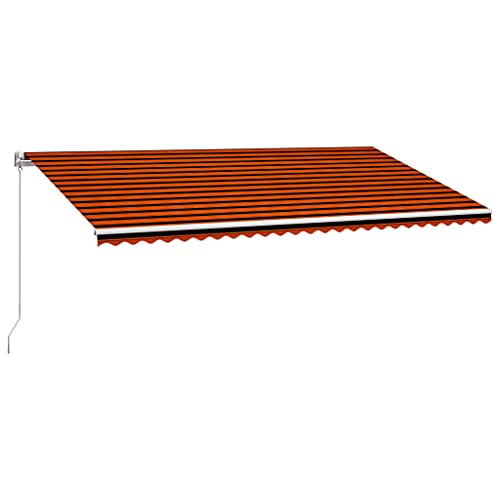 vidaXL Markise Einziehbar Handbetrieben Gelenkarmmarkise Balkonmarkise Sonnenschutz Sichtschutz Terrasse Balkon 600x300cm Orange Braun