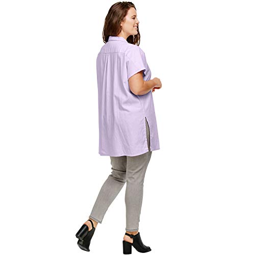 Ellos Women's Plus Size Oversized Linen Blend Tunic - 6X, Black #TOP3