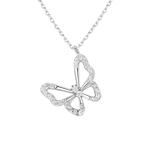 Collier papillon en argent Sterling anti-allergie qui ne ternit pas pour femme