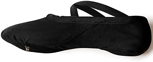 s.lemon Ballet Shoe,Cotton Canvas Split Sole Yoga Gymnastics Ballet Dance Slipper for Kids Women SF Black 36 - 3