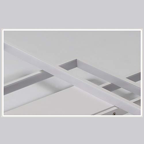 Plafonnier LED design blanc L85cm dimmable avec télécommande pour salon moderne