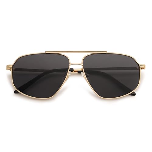 Image of SOJOS Retro Hexagon Aviator Sunglasses for Women Men Trendy Vintage UV400 Protection Shades SJ1200