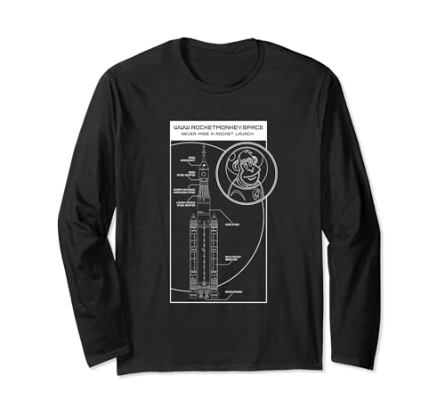 Rocket Monkey Rocket Design Long Sleeve T-Shirt