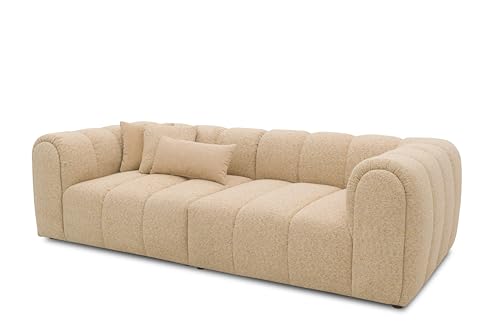DOMO. collection Sofa Salto, 3-Sitzer Bigsofa mit Taschenfederkern, 3er Couch, Modulsofa, Polstergarnitur, 118 x 254 x 69 cm (BxTxH), beige – Bild 8