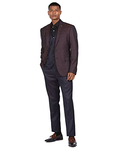 Image of Arrow Men's Polyester Blend Jacquard Formal Business Suit Pants Set