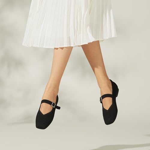 Image of VIVAIA Women's Margot Mary Jane Square-Toe Ballet Flats