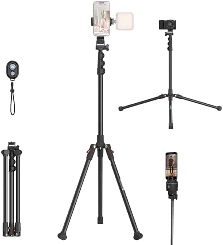 SmallRig Phone Tripod with Remote, 67" Tripod for Camera Reverse-Folding, Universal Tripod Stand for Pivo Auto Tracking Holder and Light, for Video, Vlog, Selfie and Live Stream, Encore PT-30 4363