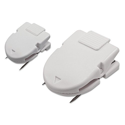 ADVANTUS Jumbo Size Wall Clips for Fabric Panels, 60-Sheet Capacity, Box of 10, White (75340)