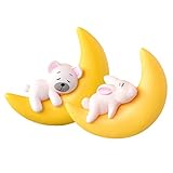 PartyKindom 2個 水槽フロート 装飾品 魚の水槽 水槽の装飾 形をした 水族館 人工的な フローティング 水槽の飾り 小さい オーナメント 水槽ムーンモデル 愛らしい月の装飾 浮き飾り 樹脂