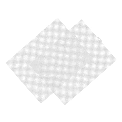 JEWEDECO Cross Stitch Cloth 2pcs Embroidery Fabrics Square Linen 90x70 Grid White Machine Embroidery Decorative Project